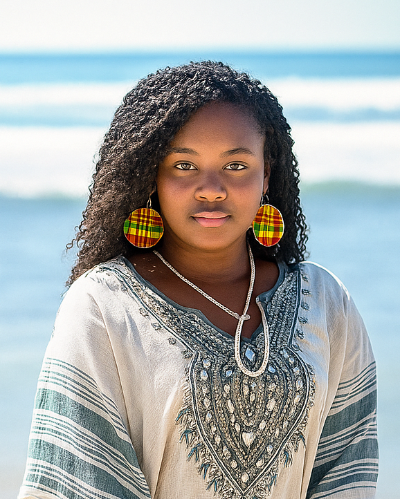 Boucles d'Oreille Drapeaux Antillais - Guyane Martinique
