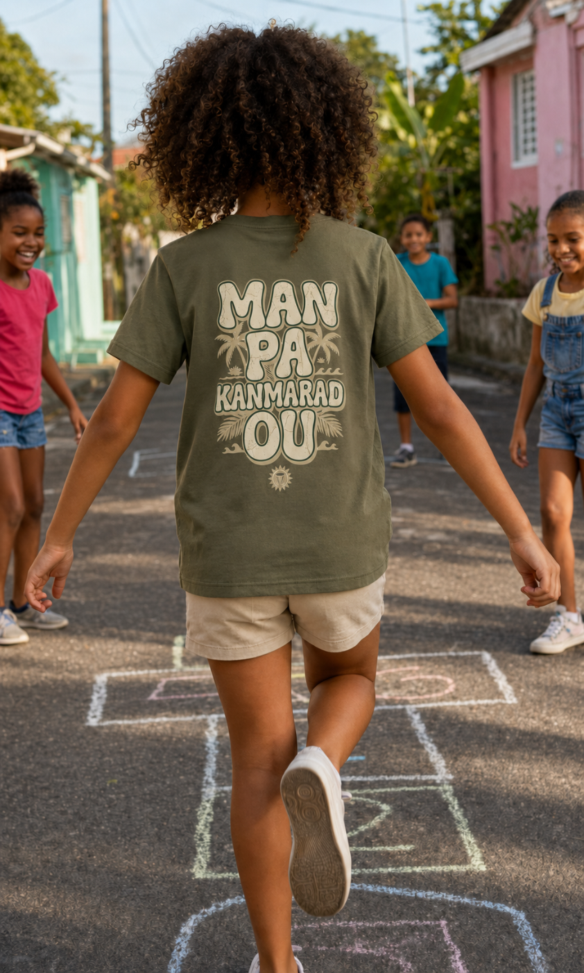 T shirt "Man pa Kanmarad ou" enfant