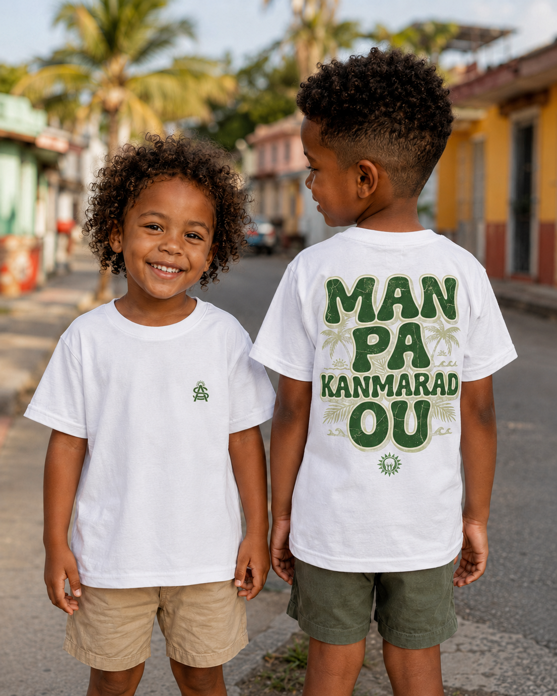 T shirt "Man pa Kanmarad ou" enfant