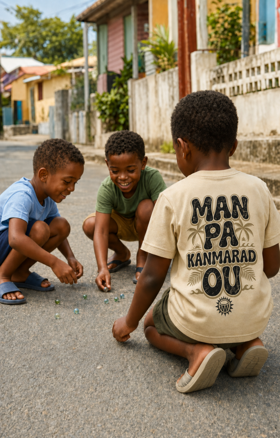 T shirt "Man pa Kanmarad ou" enfant