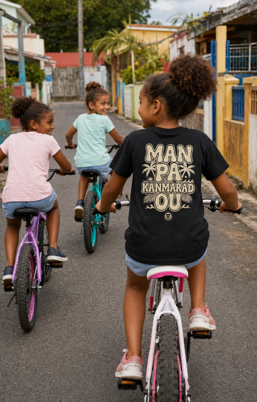 T shirt "Man pa Kanmarad ou" enfant