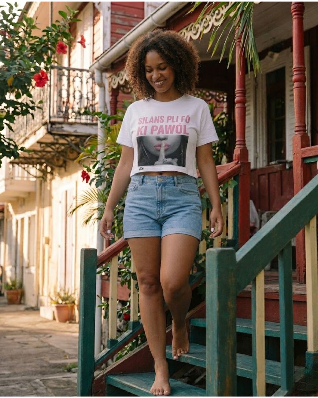 T-shirt "Silans Pli Fò Ki Pawòl"
