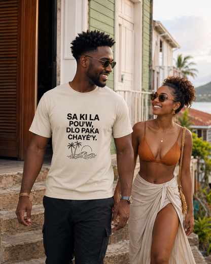 T shirt "sa ki la pou'w dlo paka cheye'y"
