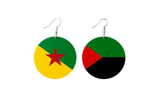 Boucles d'Oreille Drapeaux Antillais - Guyane Martinique