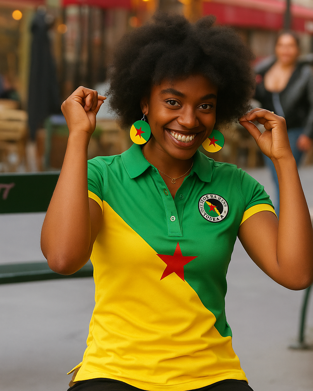 Boucles d'Oreille Drapeaux Antillais - Guyane Martinique